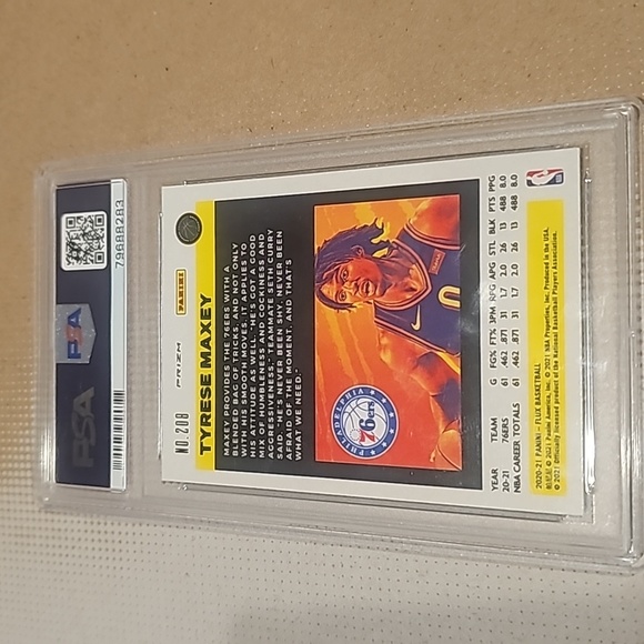 2020 Panini Flux Tyrese Maxey Fanatics Cracked Ice PSA 10 gem mint rookie - Picture 3 of 3